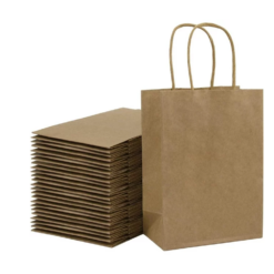 PAPER BAG BRN W/HANDLE 12X7X14 - 250CT
