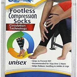 Cloudz Footless Compression Socks - Unisex L/XL-BLACK 1 PC